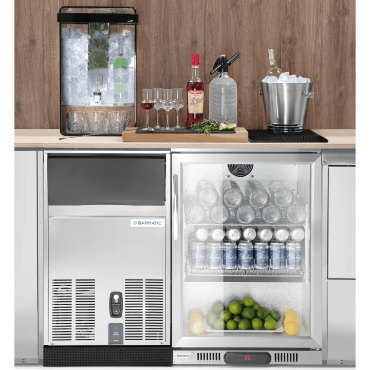 Chłodziarka barowa 103 l jednodrzwiowa podblatowa Barmatic Candour, stal nierdzewna, Barmatic