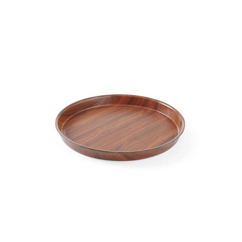 Taca drewniana z wysokim rantem,antyp.orzech - śr.420x(H)30 mm