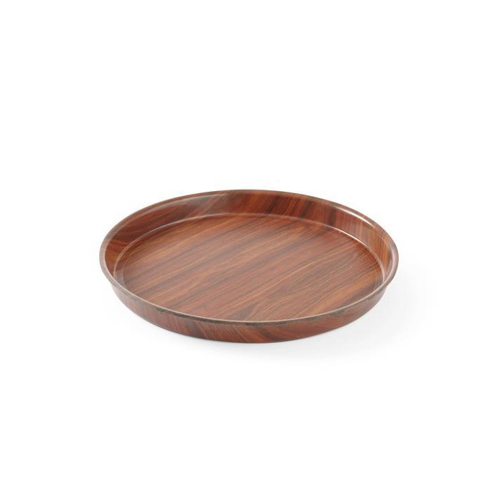 Taca drewniana z wysokim rantem,antyp.orzech - śr.420x(H)30 mm
