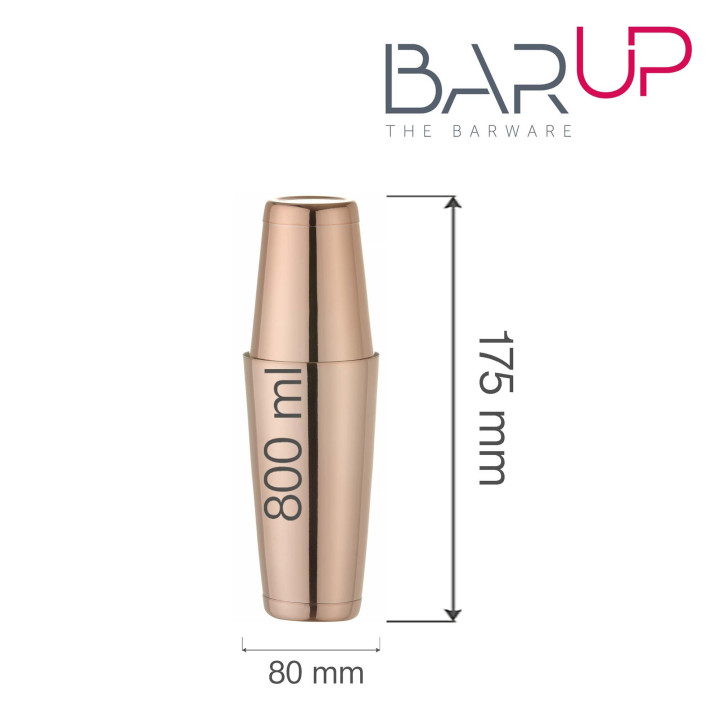 Shaker bostoński Tin Tin, 800ml, miedziany