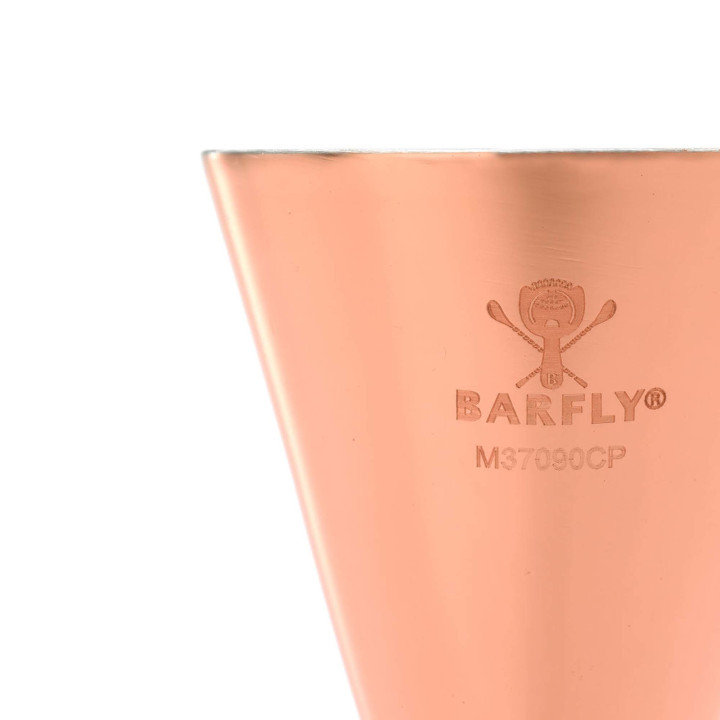 Jigger - Miarka barmańska Slim Style, 2 oz., 30/60 ml miedziana ze stalową obwódką, Barfly