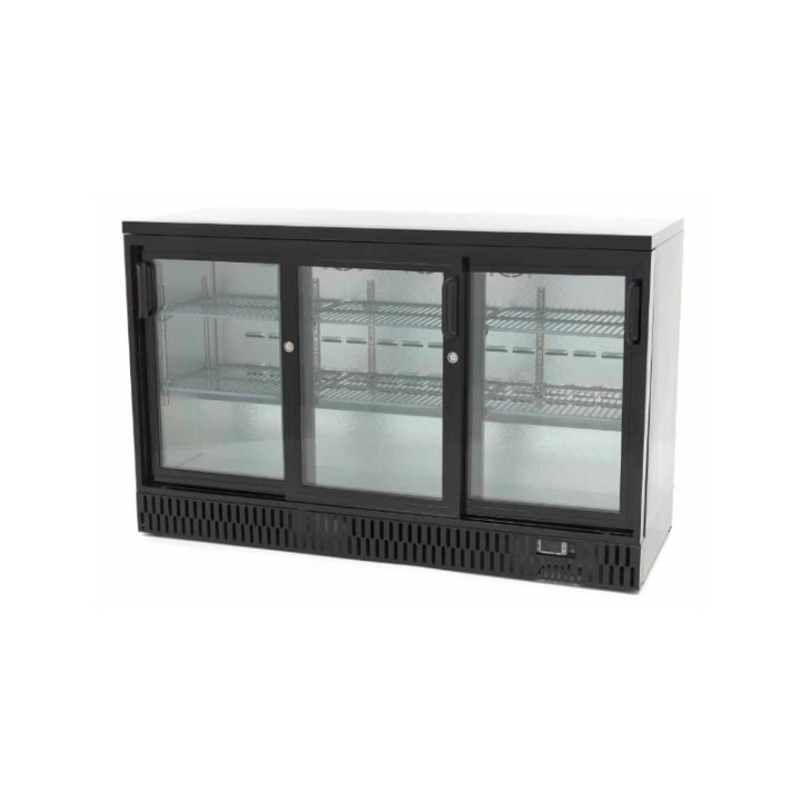 Barowa szafa chłodnicza | chłodziarka podblatowa RQ-330SCM | 3-drzwiowa | drzwi przesuwne | 341l