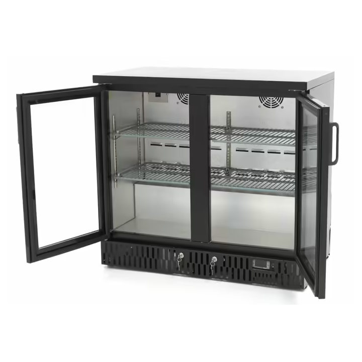 Barowa szafa chłodnicza RQ-208HCM | drzwi skrzydłowe | 2-drzwiowa | 227l