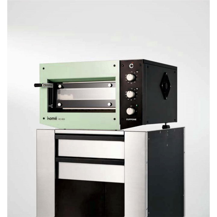 Piec do pizzy elektryczny Cuppone Home HE 400 | jednokomorowy | panel manualny | 400x400 mm | HE400/1 TM/FG | zielony