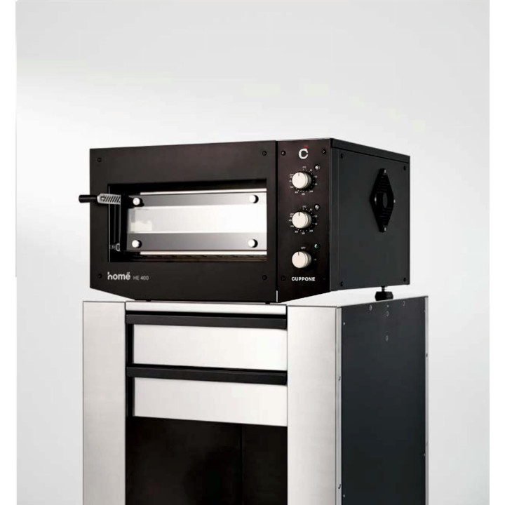 Piec do pizzy elektryczny Cuppone Home HE 400 | jednokomorowy | panel manualny | 400x400 mm | HE400/1 TM/FN | czarny