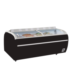 Czarna zamrażarka supermarketowa TWIN 220B-F