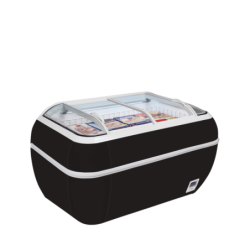 Czarna chłodziarka / zamrażarka supermarketowa TWIN HEAD B-CF