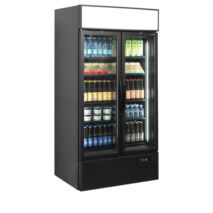 Czarna chłodziarka ekspozycyjna 2-drzwiowa 796L FSC1000H BLACK