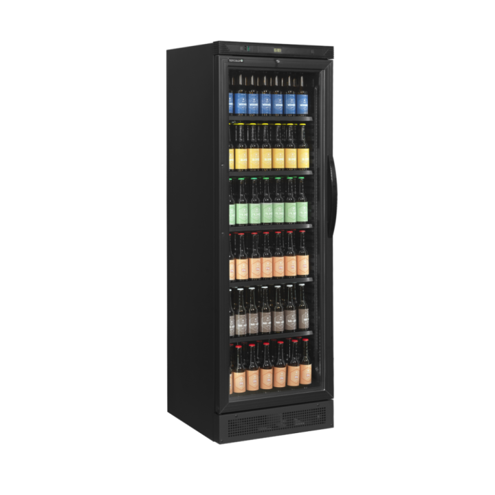 Chłodziarka na butelki szafa chłodnicza, zawiasy z lewej strony 358L CEV425 BLACK L/H