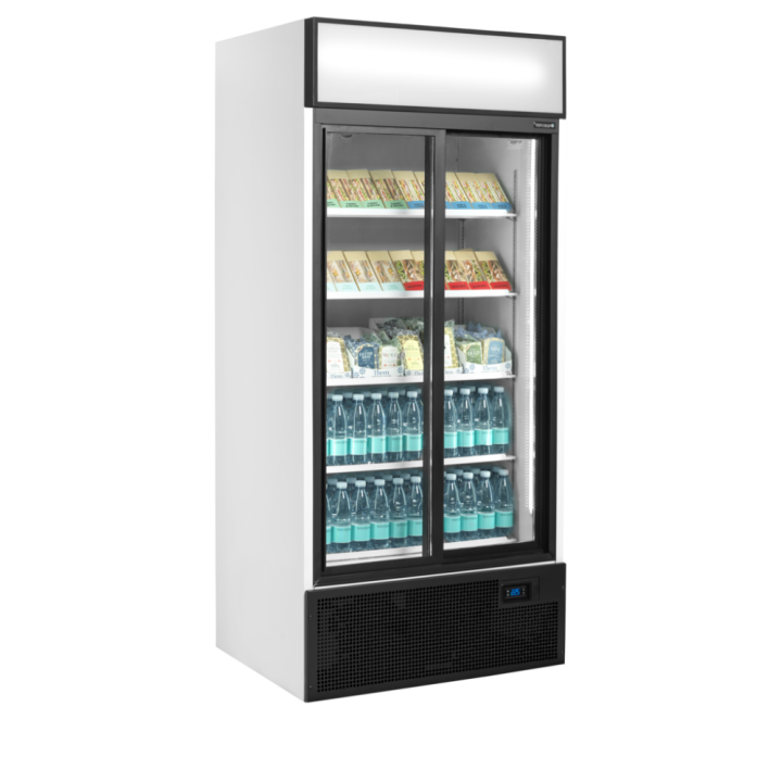 Witryna chłodnicza ekspozycyjna drzwi suwane 707L FSC891S