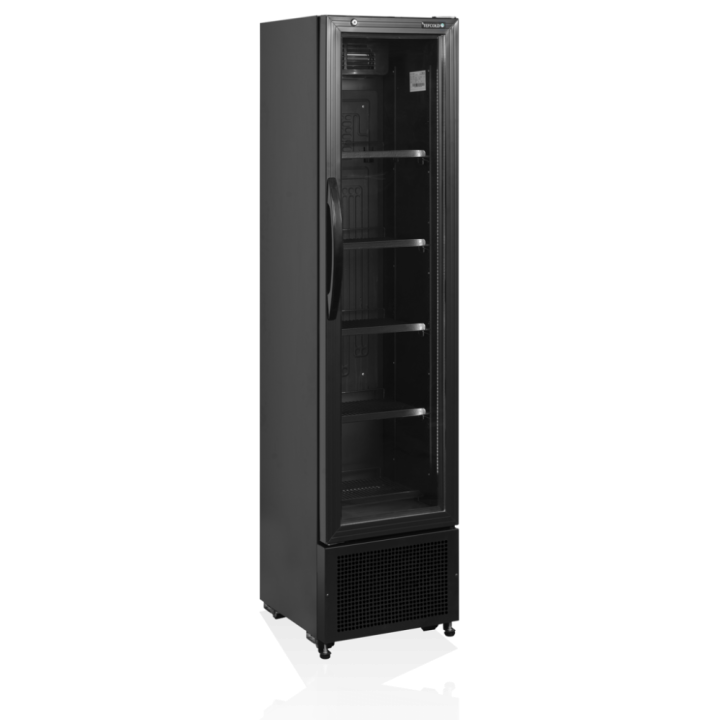 Czarna chłodziarka szafa chłodnicza na butelki 182L FS176H Black