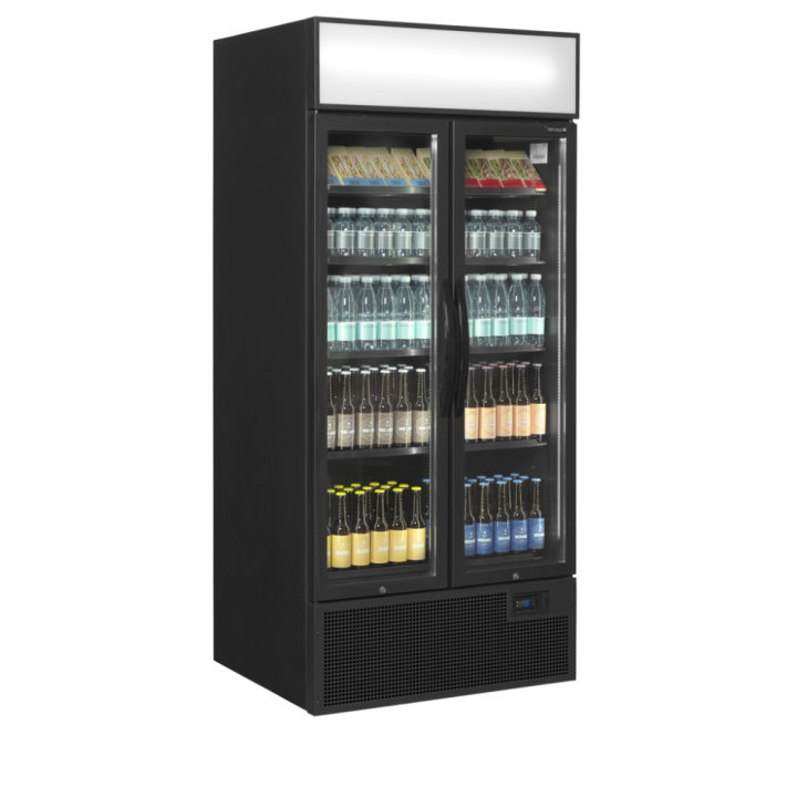 Czarna chłodziarka ekspozycyjna 2-drzwiowa 707L FSC891H Black