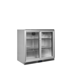 Chłodziarka barowa 191L obudowa nierdzewna drzwi suwane BA26SS