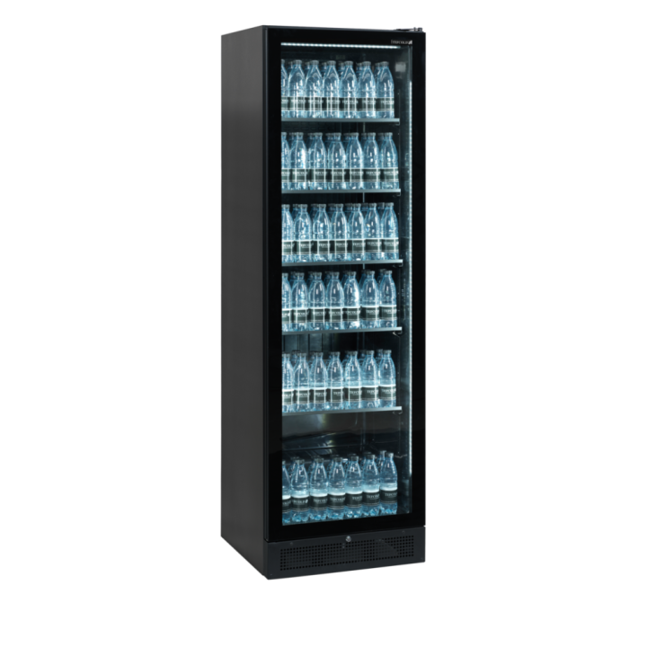 Czarna chłodziarka ekspozycyjna 387L SCU1425 FRAMELESS