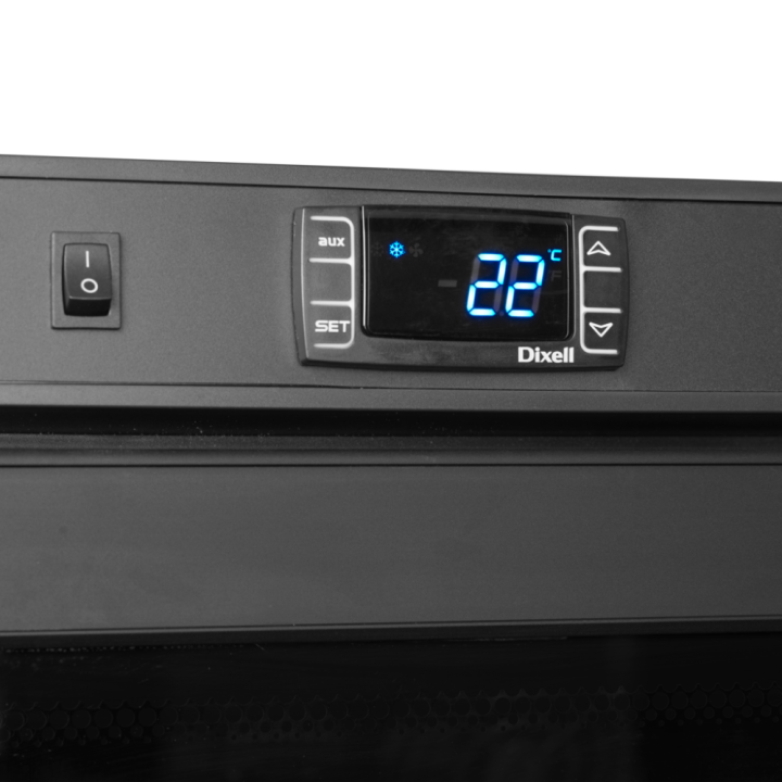 Czarna chłodziarka ekspozycyjna 605L GN2/1 UR600BG