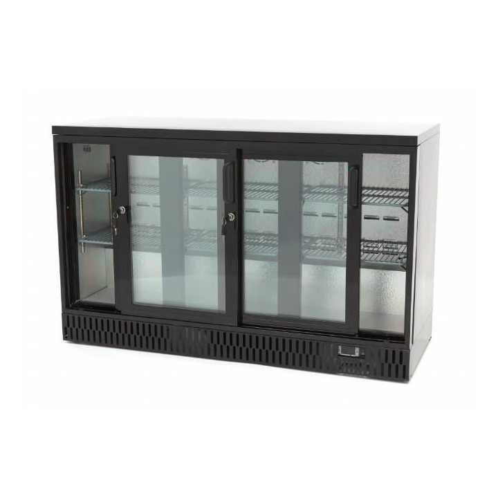 Barowa szafa chłodnicza | chłodziarka podblatowa RQ-330SCM | 3-drzwiowa | drzwi przesuwne | 341l