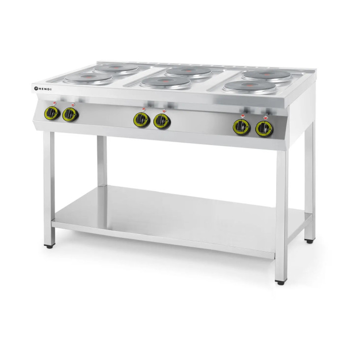 Kuchnia elektryczna 6-płytowa na podstawie otwartej, HENDI, Kitchen Line, 400V/15600W, 1200x700x(H)900mm