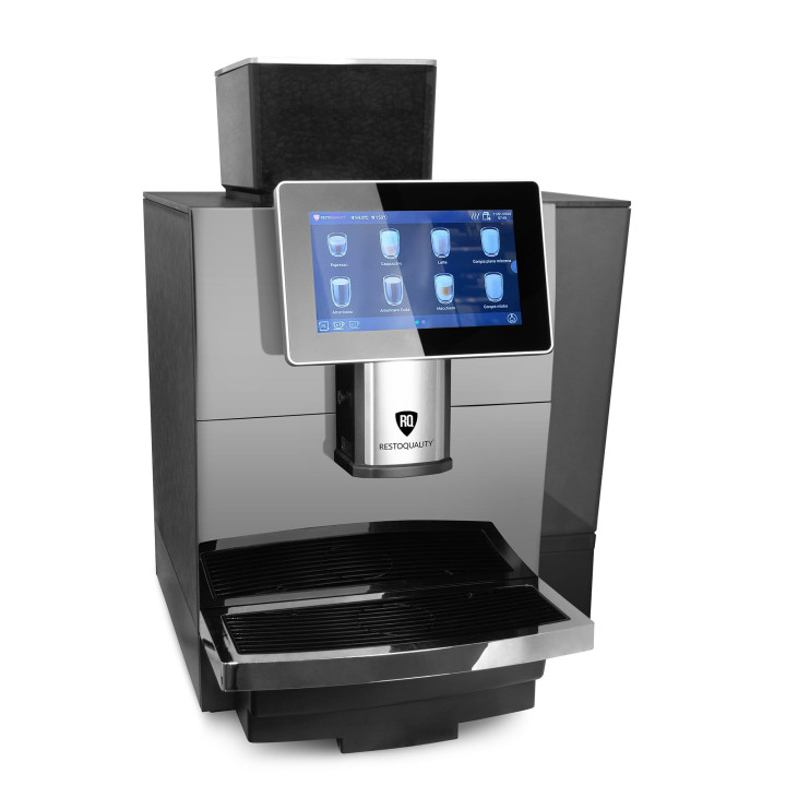 Automatyczny ekspres do kawy RQK8S z ekranem dotykowym | pojemnik 8l | podłączenie do wody | srebrny