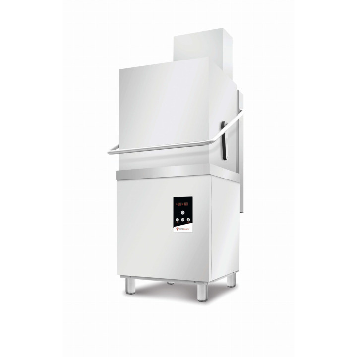 Zmywarka kapturowa RQX1200 P DD RC | 500x500 | sterowanie elektromechaniczne | odzysk ciepła | podwójne ścianki 675x675x1440 mm