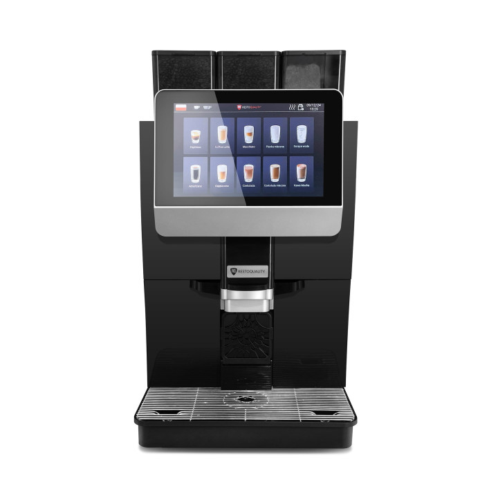 Automatyczny ekspres do kawy RQK33 PRO z ekranem dotykowym | pojemnik 4l | zbiorniki instant | podłączenie do wody | czarny