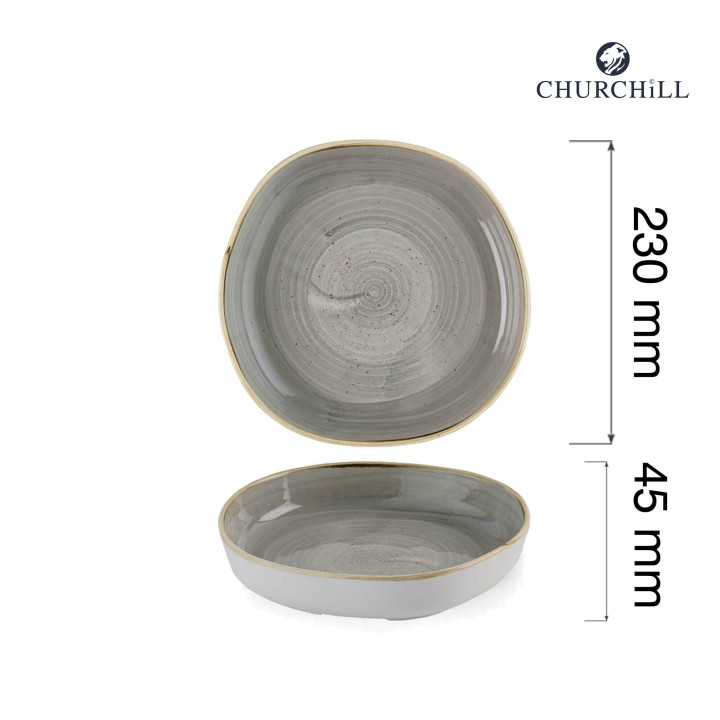 Talerz organiczny z wysokim rantem Stonecast Peppercorn Grey, 230mm