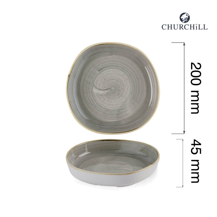 Talerz organiczny z wysokim rantem Stonecast Peppercorn Grey, 200mm