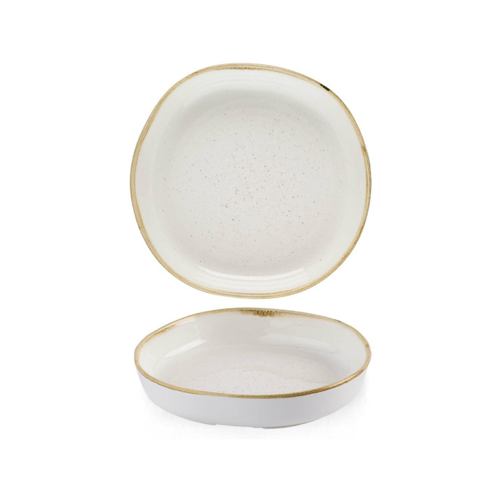 Talerz organiczny z wysokim rantem Stonecast Barley White, 200mm