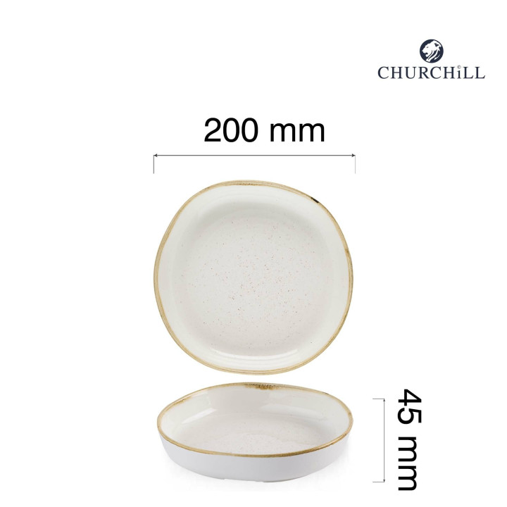 Talerz organiczny z wysokim rantem Stonecast Barley White, 200mm