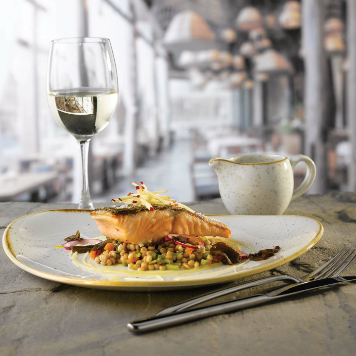 Talerz organiczny z wysokim rantem Stonecast Barley White, 230mm