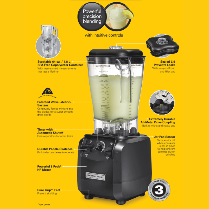 Blender barmański HBH550R-CE Fury® 1.8l 880W, Hamilton Beach Commercial