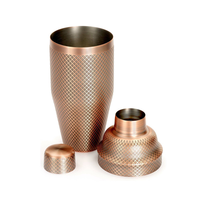 Shaker barmański 3-częściowy w stylu japońskim Diamond Lettice, antyczna miedź, BarFly, 700ml
