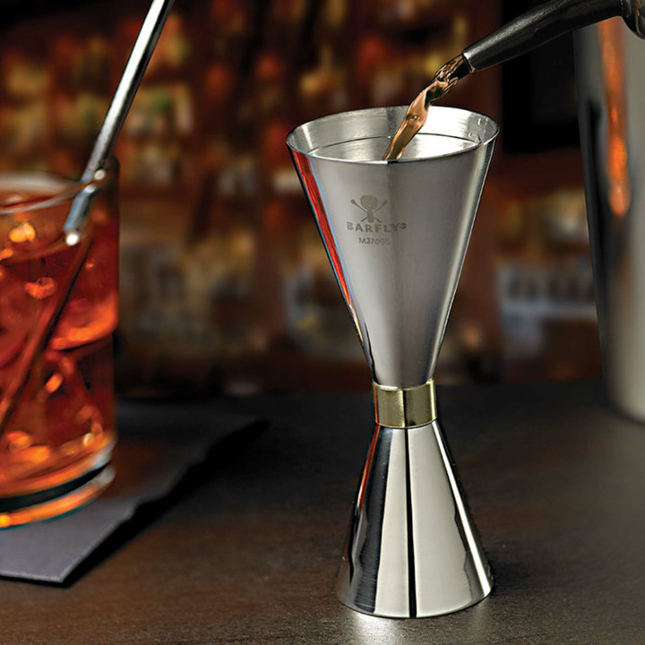 Miarka barmańska w stylu japońskim Diamond Lettice, stal nierdzewna, BarFly, 30/60ml