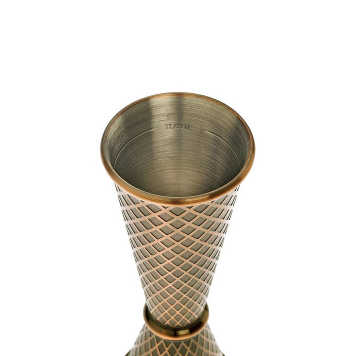 Miarka barmańska w stylu japońskim Diamond Lettice, antyczna miedź, BarFly, 30/60ml