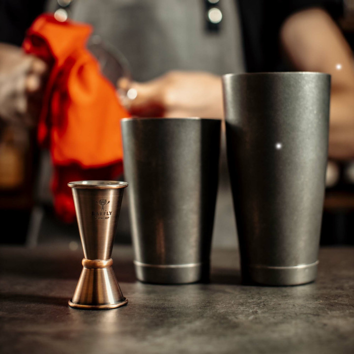 Miarka barmańska w stylu japońskim Diamond Lettice, antyczna miedź, BarFly, 30/60ml