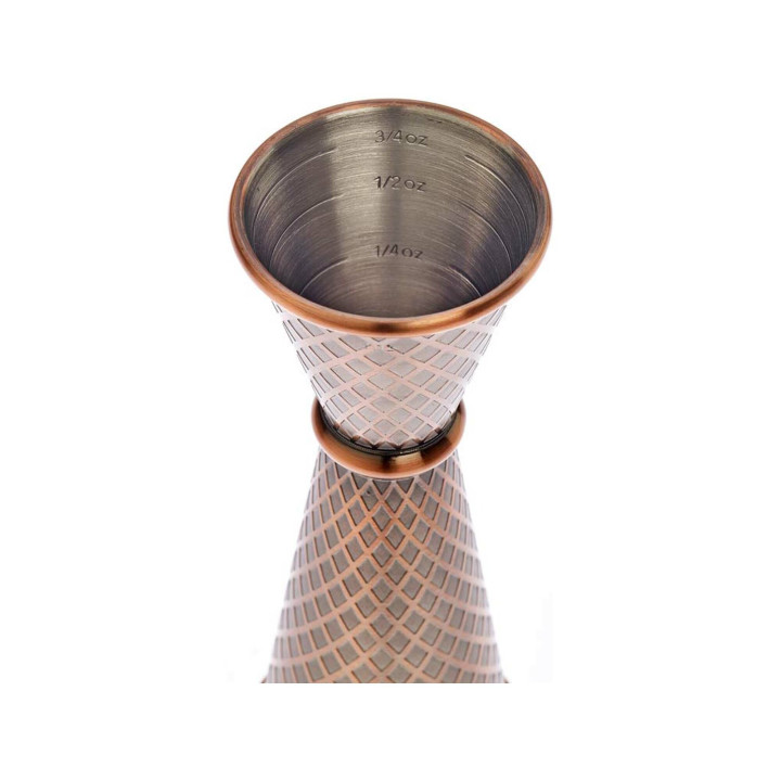 Miarka barmańska w stylu japońskim Diamond Lettice, antyczna miedź, BarFly, 30/60ml
