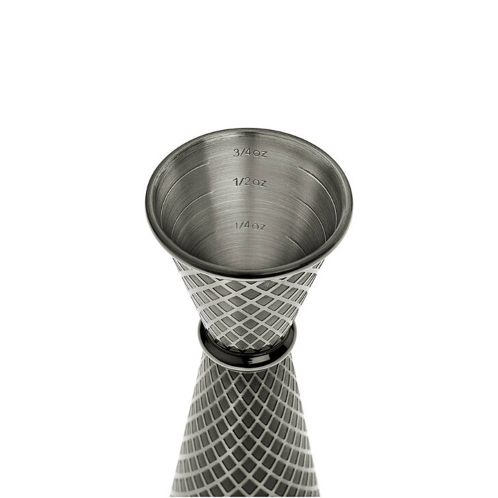 Miarka barmańska w stylu japońskim Diamond Lettice, czarna, BarFly, 30/60ml