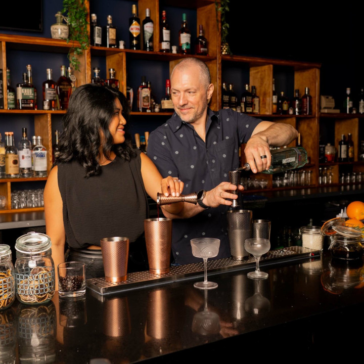 Miarka barmańska w stylu japońskim Diamond Lettice, czarna, BarFly, 30/60ml