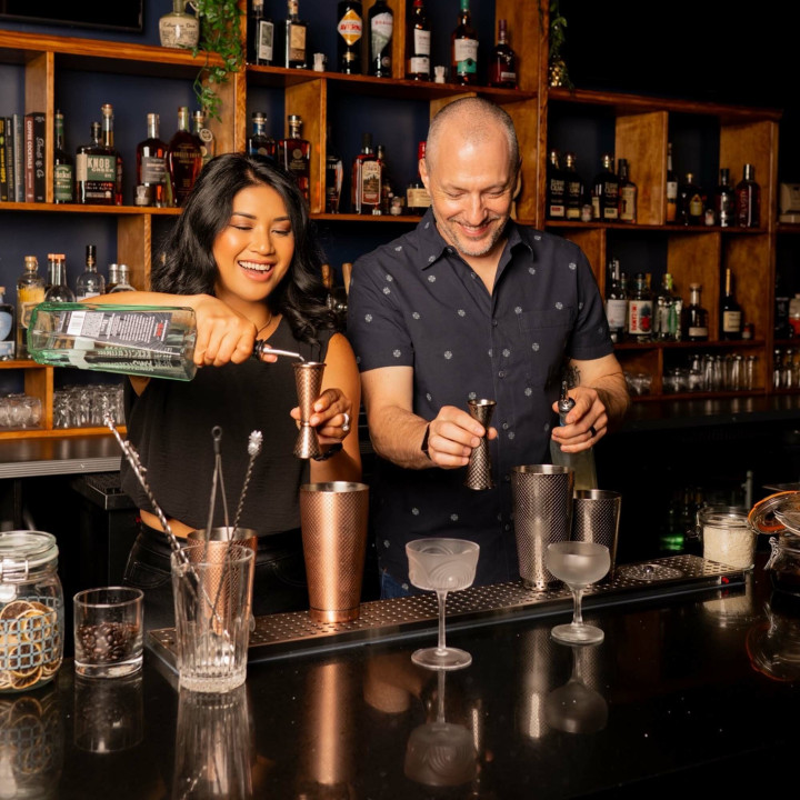 Miarka barmańska w stylu japońskim Diamond Lettice, czarna, BarFly, 30/60ml