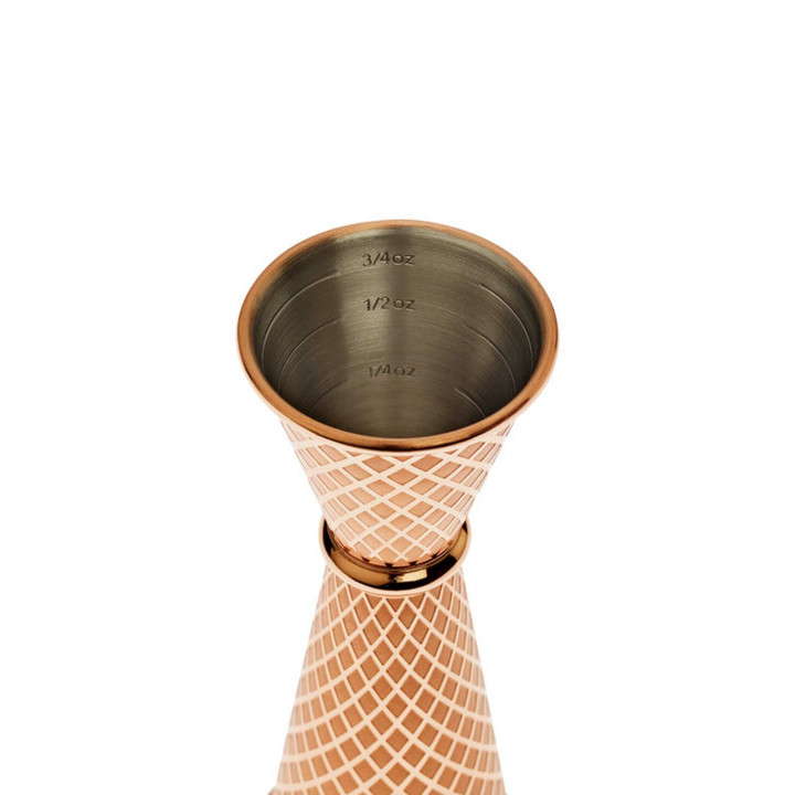 Miarka barmańska w stylu japońskim Diamond Lettice, miedź, BarFly, 30/60ml