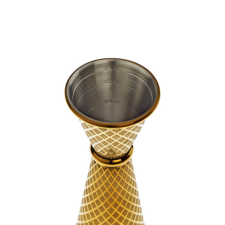 Miarka barmańska w stylu japońskim Diamond Lettice, złota, BarFly, 30/60ml