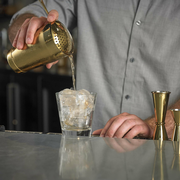 Miarka barmańska w stylu japońskim Diamond Lettice, złota, BarFly, 30/60ml