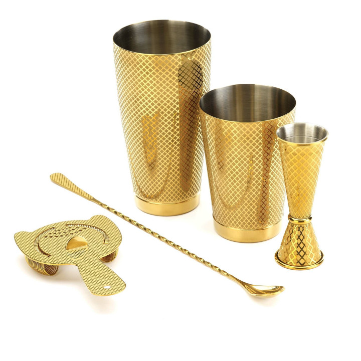 Miarka barmańska w stylu japońskim Diamond Lettice, złota, BarFly, 30/60ml