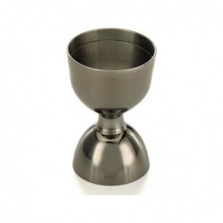 Miarka barmańska Bell z prostą krawędzią, czarna, BarFly, 25/50ml