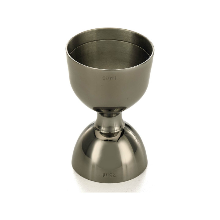 Miarka barmańska Bell z prostą krawędzią, czarna, BarFly, 25/50ml