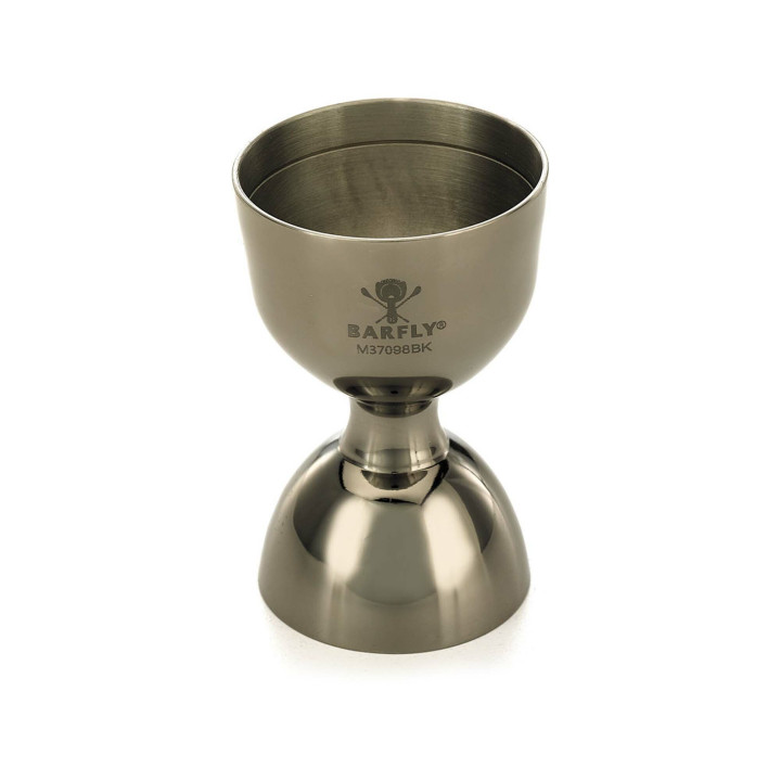 Miarka barmańska Bell z prostą krawędzią, czarna, BarFly, 25/50ml