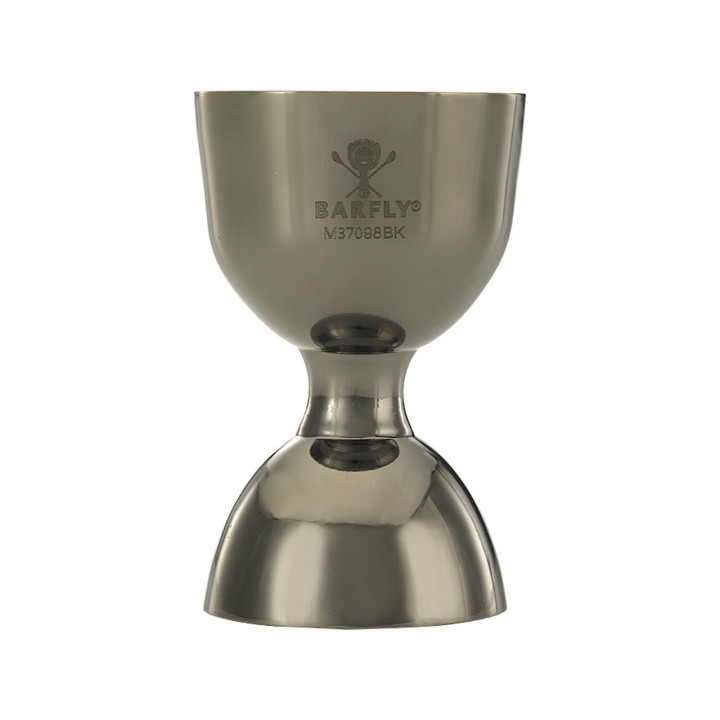 Miarka barmańska Bell z prostą krawędzią, czarna, BarFly, 25/50ml