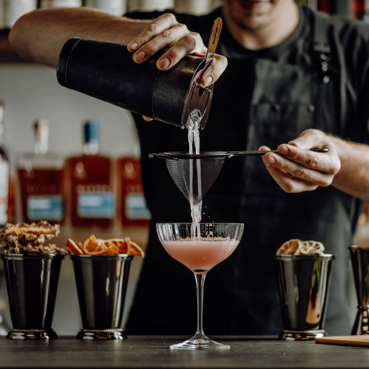 Miarka barmańska Bell z prostą krawędzią, czarna, BarFly, 25/50ml