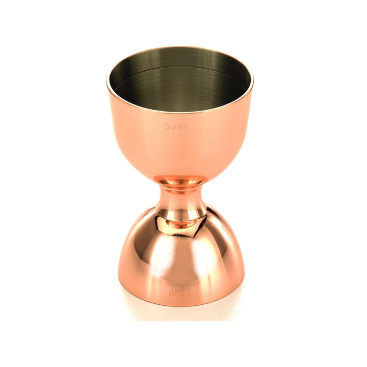 Miarka barmańska Bell z prostą krawędzią, miedź, BarFly, 25/50ml