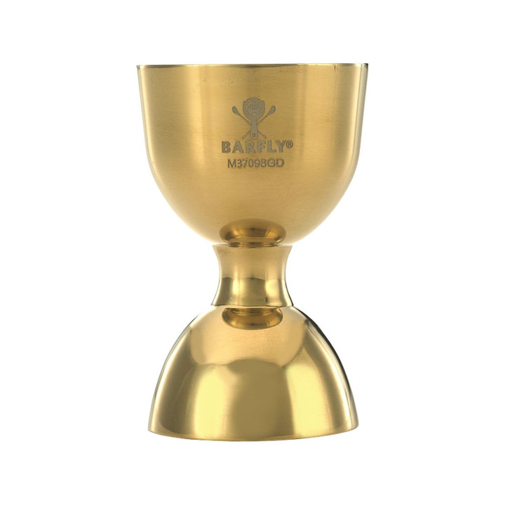 Miarka barmańska Bell z prostą krawędzią, złota, BarFly, 25/50ml