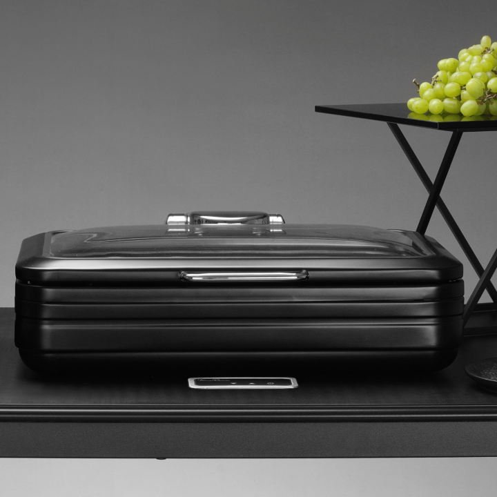 Podgrzewacz indukcyjny ze szklaną pokrywą De Luxe Black, GN 1/1